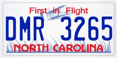 NC license plate DMR3265