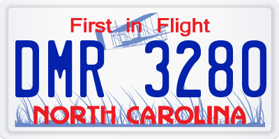NC license plate DMR3280