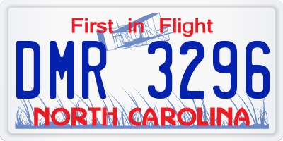 NC license plate DMR3296