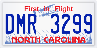 NC license plate DMR3299
