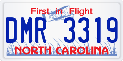 NC license plate DMR3319