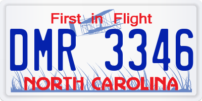 NC license plate DMR3346