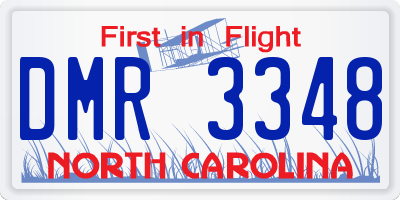 NC license plate DMR3348