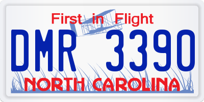 NC license plate DMR3390