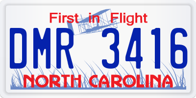 NC license plate DMR3416