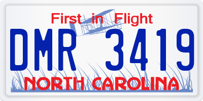 NC license plate DMR3419