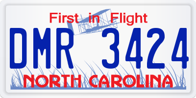 NC license plate DMR3424