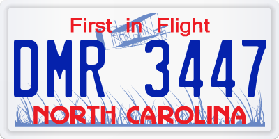NC license plate DMR3447