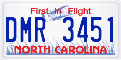 NC license plate DMR3451