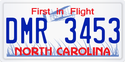 NC license plate DMR3453