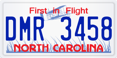 NC license plate DMR3458