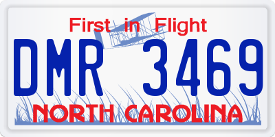 NC license plate DMR3469