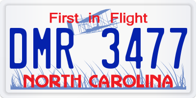 NC license plate DMR3477
