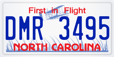 NC license plate DMR3495