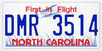 NC license plate DMR3514