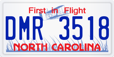 NC license plate DMR3518