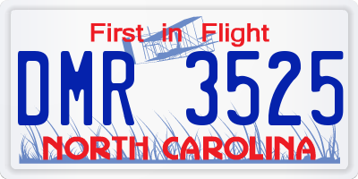 NC license plate DMR3525