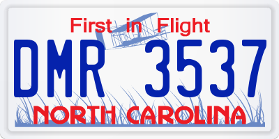 NC license plate DMR3537