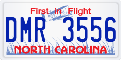 NC license plate DMR3556