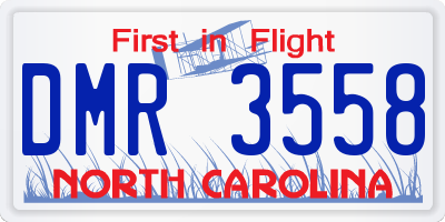 NC license plate DMR3558