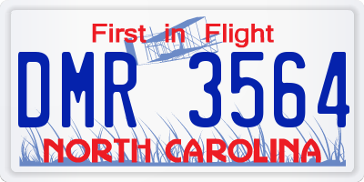 NC license plate DMR3564