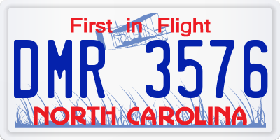 NC license plate DMR3576