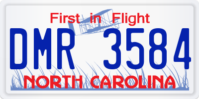 NC license plate DMR3584