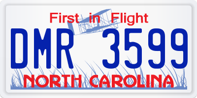 NC license plate DMR3599