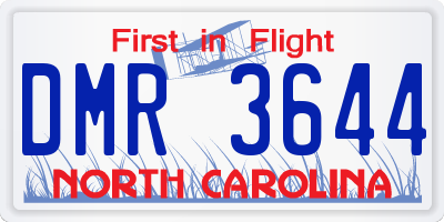 NC license plate DMR3644