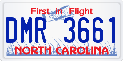 NC license plate DMR3661