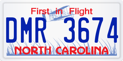 NC license plate DMR3674