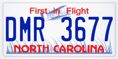 NC license plate DMR3677
