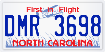 NC license plate DMR3698