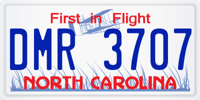 NC license plate DMR3707