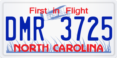 NC license plate DMR3725