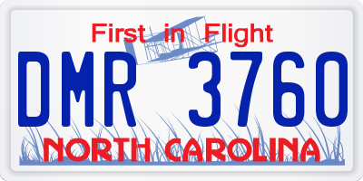 NC license plate DMR3760