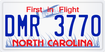 NC license plate DMR3770