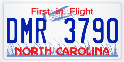 NC license plate DMR3790