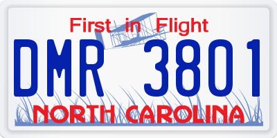 NC license plate DMR3801