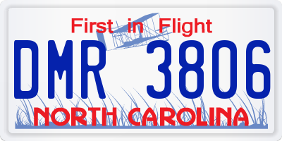 NC license plate DMR3806