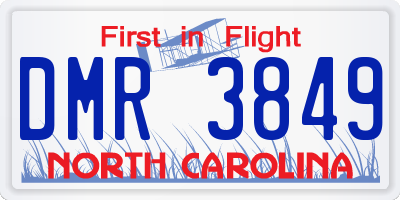 NC license plate DMR3849