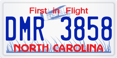 NC license plate DMR3858