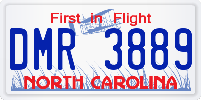 NC license plate DMR3889