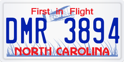 NC license plate DMR3894