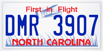 NC license plate DMR3907