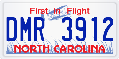 NC license plate DMR3912