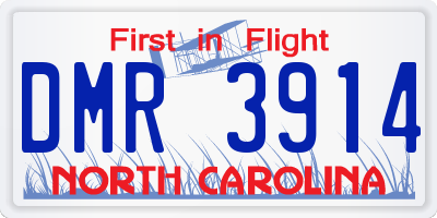 NC license plate DMR3914