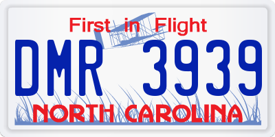 NC license plate DMR3939