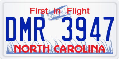 NC license plate DMR3947