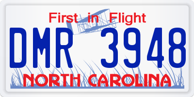 NC license plate DMR3948